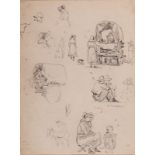 Erich (Ernst Karl) Mayer (South African 1876-1960) FIGURE STUDIES signed pencil on paper sheet size: