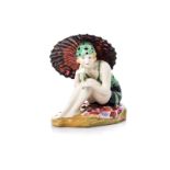 A ROYAL DOULTON ‘SUNSHINE GIRL’ PORCELAIN FIGURE, DESIGNED BY LESLIE HARRADIN YEAR?? modelled seated