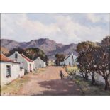 Don (Donald James) Madge (South African 1920-1997) STREET SCENE signed oil on canvas laid down on