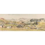 Durant Basi Sihlali (South African 1935-2004) RURAL SETTLEMENT signed and dated '76 watercolour on