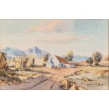 Gabriel Cornelis de Jongh (South African 1913-2004) CAPE LANDSCAPE signed watercolour over pencil on