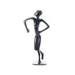 FRANZ HAGENAUER (1906 – 1986): A BRONZE FEMALE FIGURINE, AUSTRIAN modelled standing on a tapering