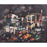 George Enslin (South African 1919-1972) URBAN LANDSCAPE signed and dated 1960 oil on board 44 by