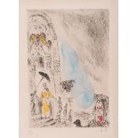 Marc Chagall (French/Russian 1887-1985) LA REINE DE SEBA/SOLOMON GREETS THE QUEEN OF SHEEBA