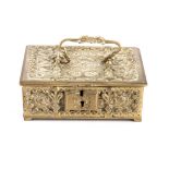 A GILT-BRASS ORMOLU BOX