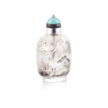 A CHINESE INSIDE-PAINTED GLASS LANDSCAPE SNUFF BOTTLE