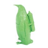 William Sweetlove (Belgian 1949-) GREEN CLONED PENGUIN WITH PET BOTTLE