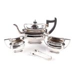 A THREE-PIECE SILVER TEA SET, SHEFFIELD, 1934 AND 1935, WALKER AND HALL