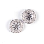 A PAIR OF 18K WHITE GOLD AND DIAMOND EARRING ENHANCERS