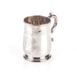 A GEORGE I SILVER TANKARD, LONDON, 1725, JOHN EDWARDS