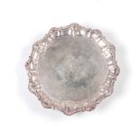 A GEORGE III SILVER SALVER, 1763, EBENEZER COKER