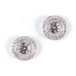 A PAIR OF 18K WHITE GOLD AND DIAMOND ENHANCERS