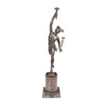 A PATINATED BRONZE SCULPTURE OF MERCURY AFTER JEAN DE BOULOGNE, LATE 19TH CENTURY