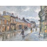 Stanhope A Forbes RA (English 1857-1947) RAINY STREET SCENE signed oil on canvas laid down on