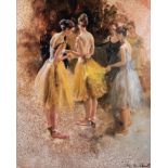 Marie Vermeulen Breedt (South African 1954-) BALLERINAS signed oil on canvas 103 by 81cm