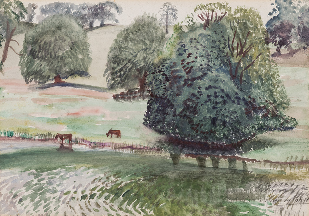 Dame Laura Knight DBE, RA, RWS (English 1870-1970) PASTORAL SCENE signed watercolour on paper 24