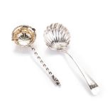 A GEORGE III SILVER "OLD ENGLISH" PATTERN SHELL-FORM LADLE, RICHARD CROSSLEY, LONDON, 1782 the