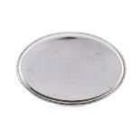 A DUTCH SILVER PRESENTATION TRAY, ZILVERFABRIEK VOORSCHOTEN, AMSTERDAM, 1925 shaped oval with a