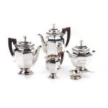 AN ELECTROPLATE "COLBERT" PATTERN TEA AND COFFEE SERVICE, CHRISTOFLE, FRANCE, MODERN comprising: a