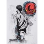 Nelson Makamo (South African 1982 -) YOUNG BOY signed and dated 09 charcoal and pastel on paper