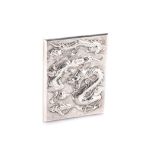 A CHINESE SILVER CARD CASE, CIRCA 1900 one side embossed with a dragon and vacant shield, the