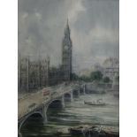 Irene Carter (Australian 1900-1955) BIG BEN signed watercolour on paper 44 by 33cm