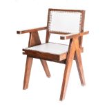A TEAK EASY ARMCHAIR DESIGNED BY PIERRE JEANNERET, CIRCA 1960 the Estimate has changed