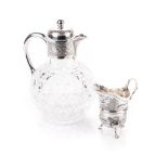 A VICTORIAN SILVER-MOUNTED CLARET JUG, RICHARD MARTIN & EBENEZER HALL, SHEFFIELD, 1890 the bulbous