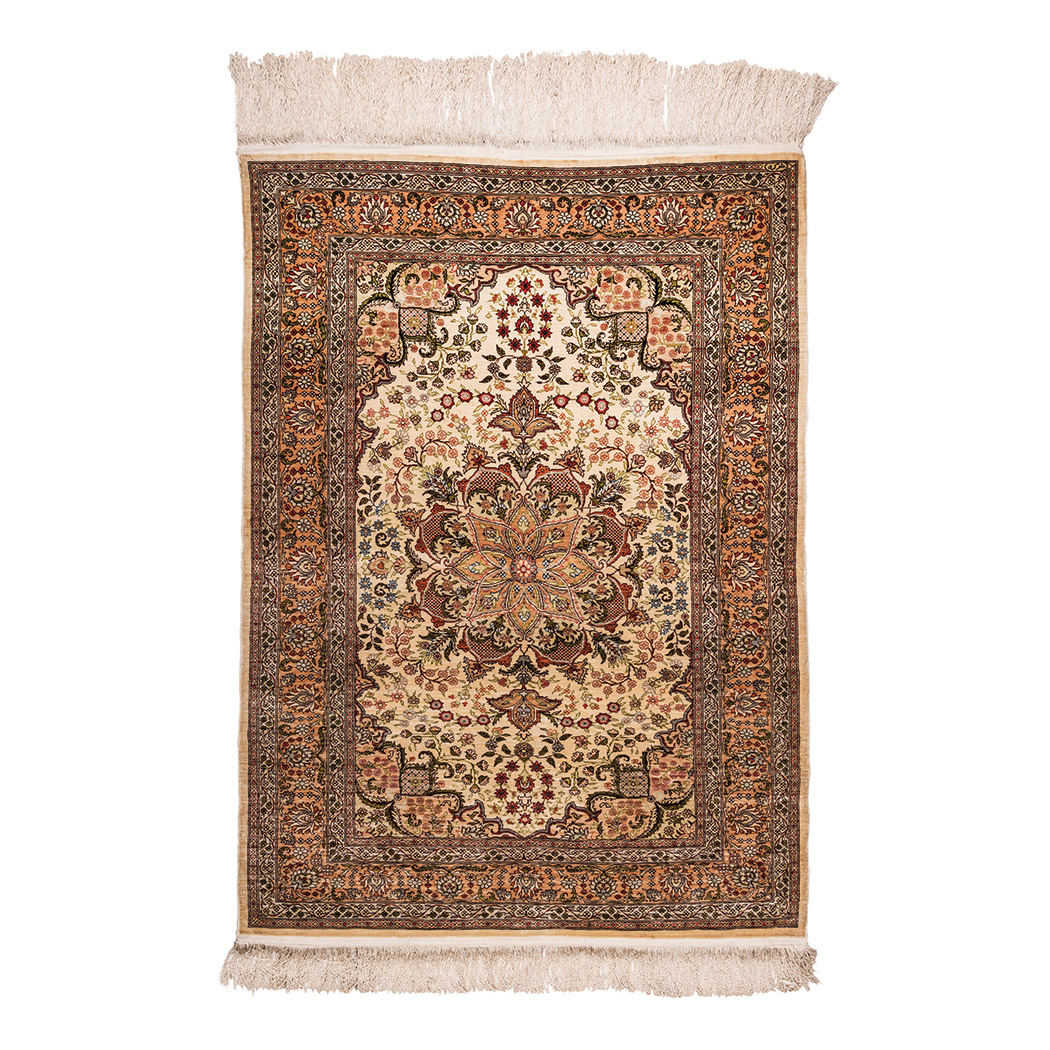 A SILK HEREKE RUG, TURKEY, MODERN condition: good 118 by 84cm