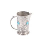 AN ART NOUVEAU ENGLISH PEWTER BEAKER, CIRCA 1910 tapering cylindrical, moulded with curvilinear