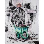 Mbongeni Buthelezi (South African 1965-) BARROW BOY signed and dated 2016 plastic on board 114 by