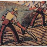 Sybil Andrews (Canadian 1898-1992) HAYSEL linocut, signed, numbered 8/60 and inscribed with the