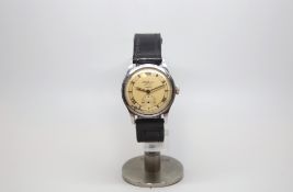 Gentlemen's watch JW Benson Tropic Aqua tight case, circa 1940s, Roman dial signed JW Benson tropic,