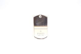 Gucci silver tag pendant, 4.8 x 2.7cm, 20.5g