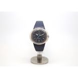 A vintage gentlemen's Omega Dynamic wristwatch, full size edition, blue dial with baton hour