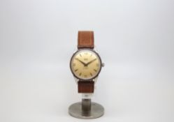 Gentlemen's stainless steel Smiths Everest, circa 1950s, cream dial with silver batons and