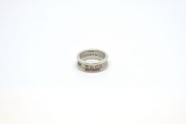 Tiffany & Co silver ring, engraved T & Co 1837, marked 1997, hallmarked silver