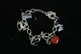 Links of London charm bracelet with 6x charms