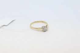 Single stone diamond ring, round brilliant cut diamond weighing an estimated 0.50ct, set in 18ct