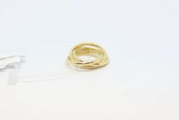 18ct yellow gold Russian wedding band, gross weight approximately 5.9 grams, ring size G