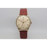 Gentlemen's oversized 18ct Gold Omega watch, circa 1950s, cream dial signed omega with gold hands