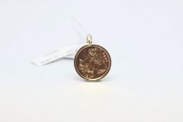 Elizabeth II half sovereign in a 9ct gold pendant mount, gross weight approximately 4.5 grams