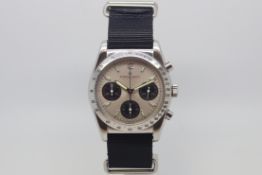 Eterna-Matic automatic chronograph, circular 'Panda' dial with three black subsidiary dials,