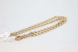 9ct yellow gold belcher chain, gross weight approximately 18 grams