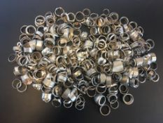 A quantity of mostly silver rings, weighing approximately 1662g gross
