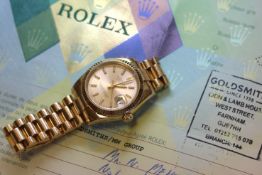 18ct rose mid-size Rolex Oyster Perpetual DateJust, salmon dial with luminous baton hour markers and