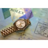 18ct rose mid-size Rolex Oyster Perpetual DateJust, salmon dial with luminous baton hour markers and