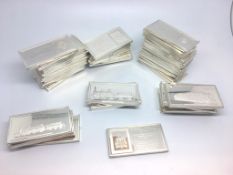 A quantity of 50 commemorative British railways silver bars, hallmarked 925, weighing