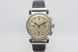 Vintage Tavannes cyma chronograph, circular dial with twin register chronograph, double outer