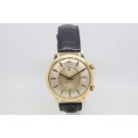 Jaeger-LeCoultre 18ct Memovox, circular twi tone dial with onyx baton hour markers, date aperture,